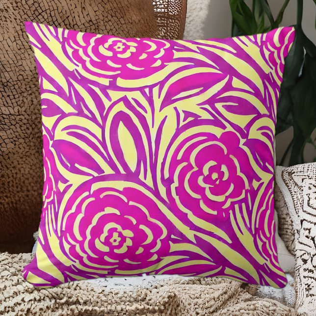 Bright Boho Floral Swirl Wasserfarbe Kissen (Von Creator hochgeladen)
