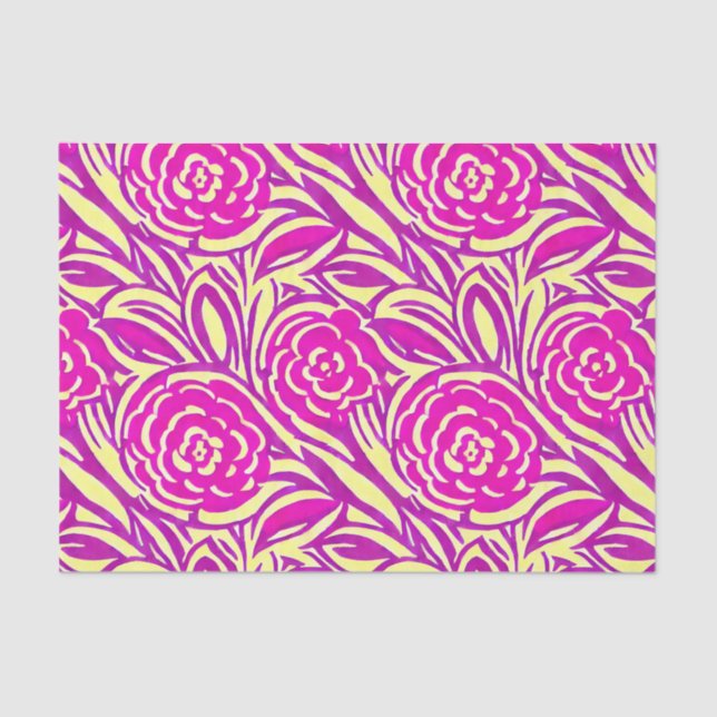 Bright Boho Floral Swirl Wasserfarbe Seidenpapier (Vorderseite)