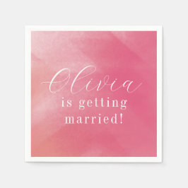 Bright Boho Pink Ombre Curse Name Brautparty Serviette