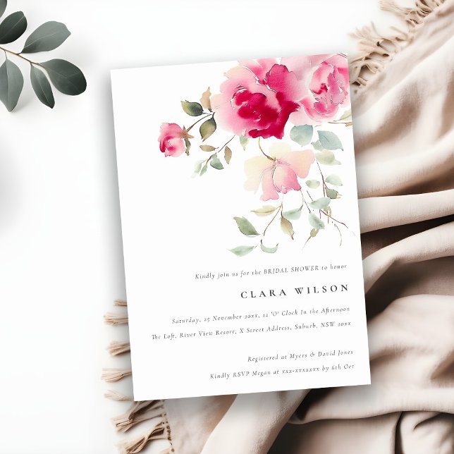 Bright Boho Rosa Rose Brautparty Einladung (Von Creator hochgeladen)