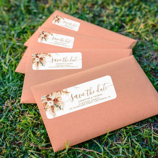 Bright Boho Save the Date Hochzeit Rücksendeadress (Von Creator hochgeladen)