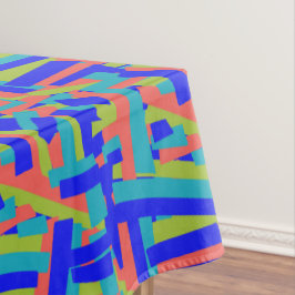 Bright Bold Blue Green Coral Abstract Patches Tischdecke