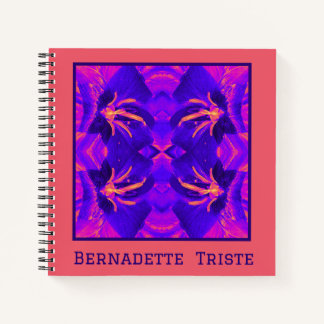 Bright Bold Blue Pink Geometric Nahtloses Muster Notizbuch