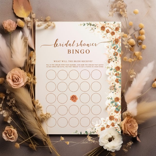 Bright Bold Boho Bridal Bingo | Terracotta-Rose (Von Creator hochgeladen)