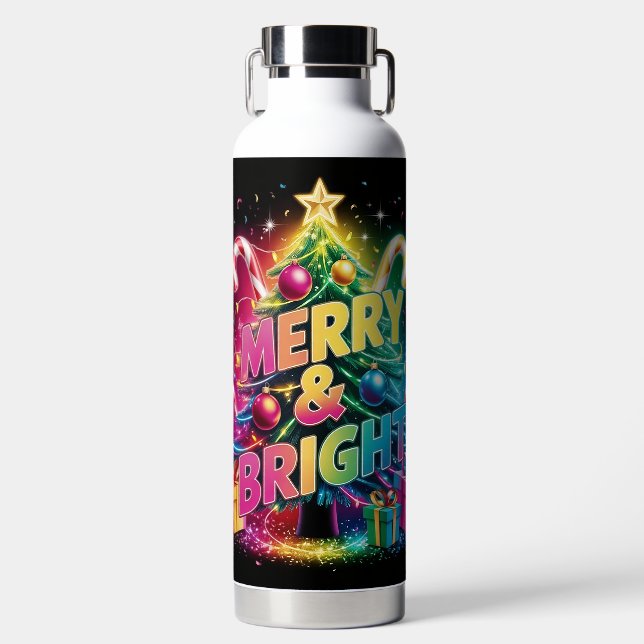 Bright & Bold Christmas Design - Freuen Sie sich a Trinkflasche (Vorderseite)