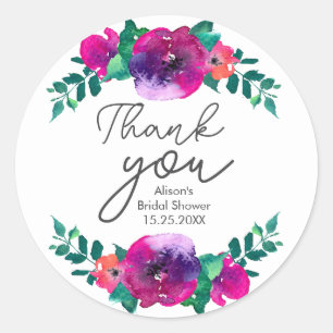 Bright & Bold Colorful Florals Brautparty vielen D Runder Aufkleber