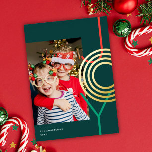 Bright Bold Colorful Joliday Foto Goldene Forelle Folien Feiertagskarte