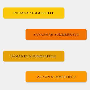 Bright Bold farbenfrohe Schulkids Name Waterproof Etiketten