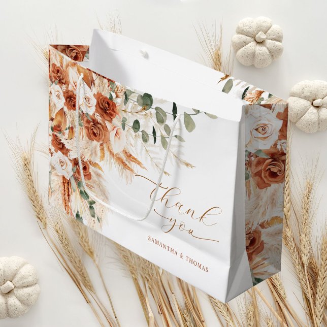 Bright Bold Floral Wedding Danke Große Geschenktüte (Von Creator hochgeladen)