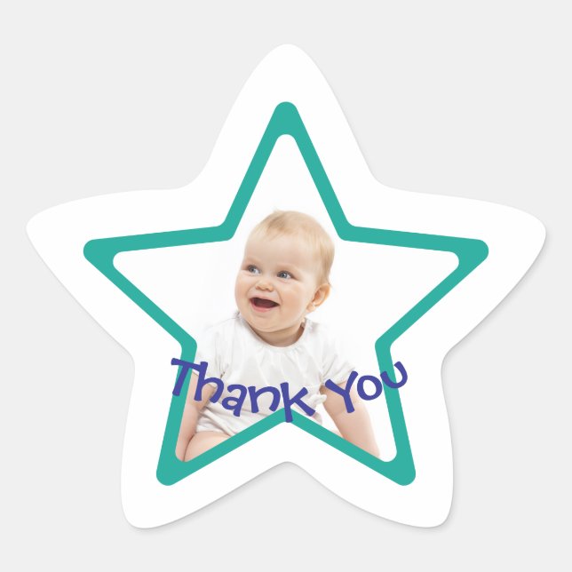 Bright, bold, fun 1st Birthday Thank You Stern-Aufkleber (Vorderseite)