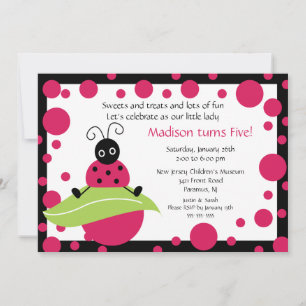 Bright & Bold Ladybug Geburtstagseinladung Einladung