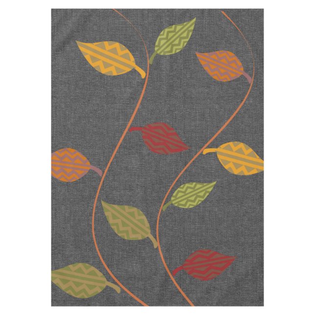 Bright Bold Rustic Herbst Autumn Leaves Muster ver Tischdecke (Vorderseite)