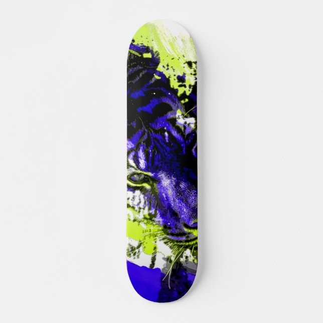 Bright Bold Tiger Face Skateboard (Vorne)