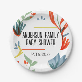 Bright Botanicals Baby Dusche Pappteller