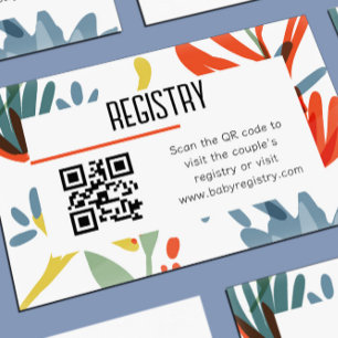 Bright Botanicals Baby Showregister QR-Code Begleitkarte