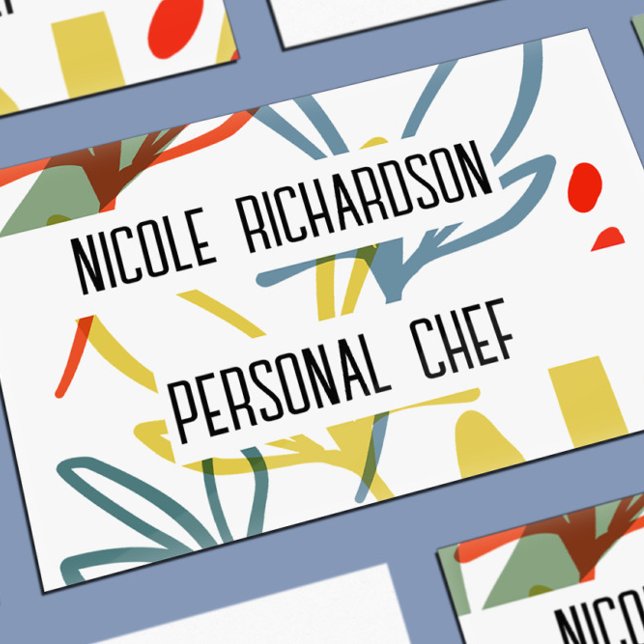 Bright Botanicals Moderne Einzigartig Visitenkarte (bright botanical floral leaf business card modern trendy design)