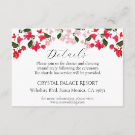 Bright Bougainvillea Blume Hochzeitskarte Begleitkarte