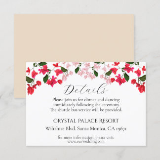 Bright Bougainvillea Blume Hochzeitskarte Begleitkarte