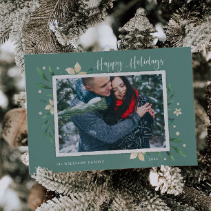 Bright Boughs   Happy Holidays Foto Ferienkarte Feiertagskarte