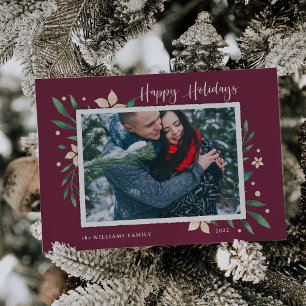 Bright Boughs Happy Holidays Foto Ferienkarte Feiertagskarte