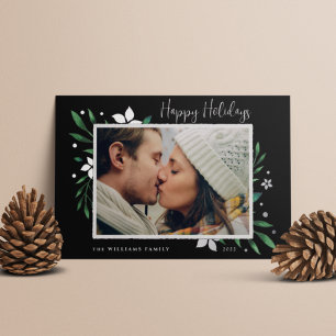 Bright Boughs Happy Holidays Foto Folien Feiertagskarte
