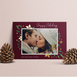 Bright Boughs | Happy Holidays Foto Folien Feiertagskarte