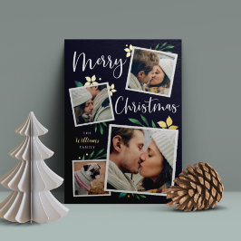 Bright Boughs | Multi Foto Collage Weihnachten Folien Feiertagskarte