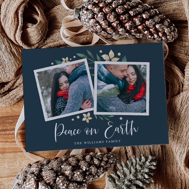 Bright Boughs | Zwei Fotos Ferienkarte Feiertagskarte (Von Creator hochgeladen)