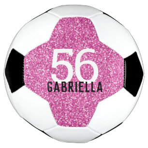 Bright Bubblegum Pink Funkelnd Nummer und Name Fußball