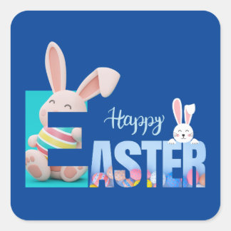 Bright Bunnies Happy Oaster Sticker