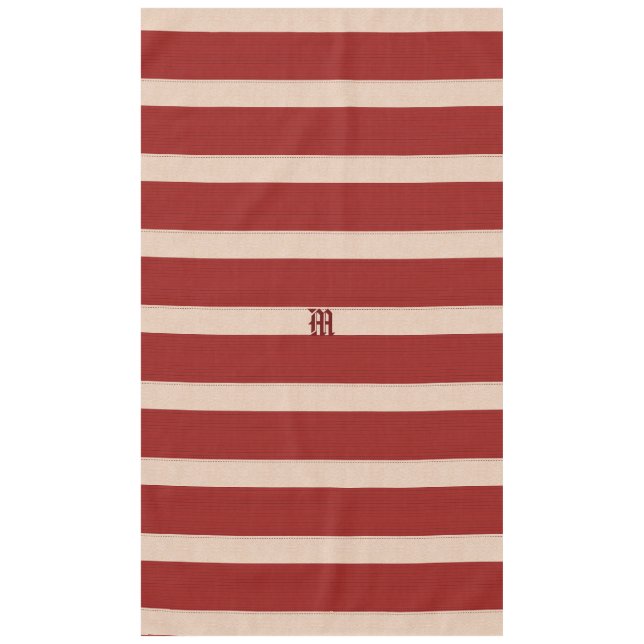 Bright Burgundy Red Stripes Tischdecke (Vorderseite)