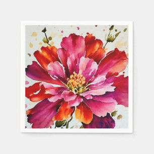 Bright Burst magenta Aquarell Blume Servietten