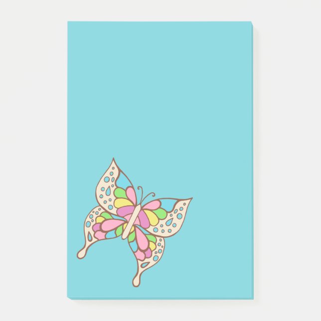 Bright Butterfly Post It Notes  Post-it Klebezettel (Vorderseite)