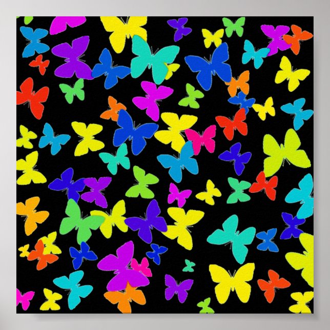 Bright Butterfly Poster Print (Vorne)