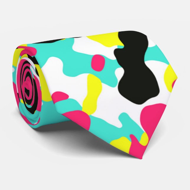 Bright Camouflage Neck Tie Krawatte (Gerollt)