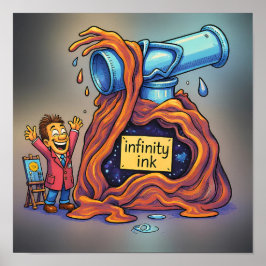 Bright Cartoon Ink Mascot Decal Sticker Poster