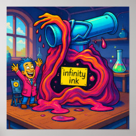 Bright Cartoon Scientist Wall Art Print Poster