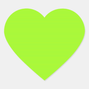 Bright Chartreuse Green Heart Aufkleber