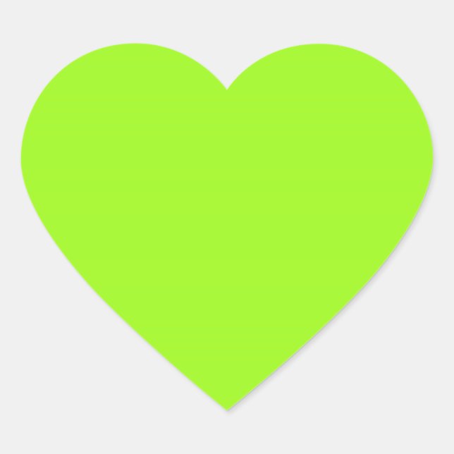 Bright Chartreuse Green Heart Aufkleber (Vorderseite)