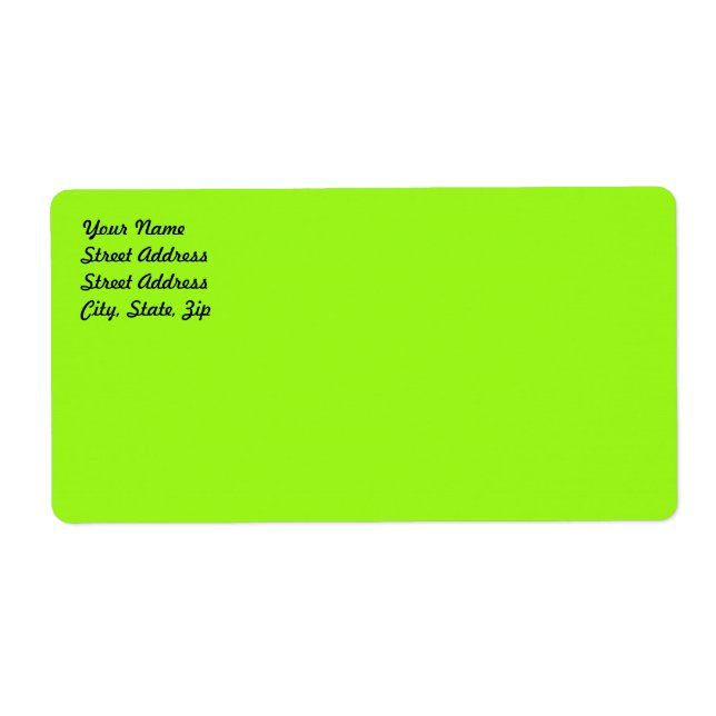 Bright Chartreuse Green Shipping Label (Vorne)