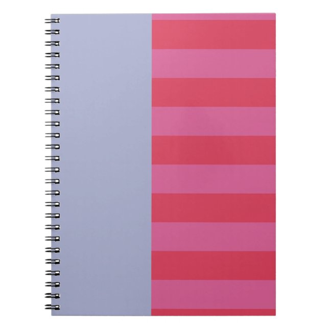 Bright Cheerful pink and ice blue striped design Notizblock (Vorderseite)