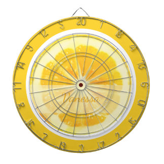 BRIGHT CHEERFUL SUNSHINE YELLOW LEMON CITRUS OBST DARTSCHEIBE