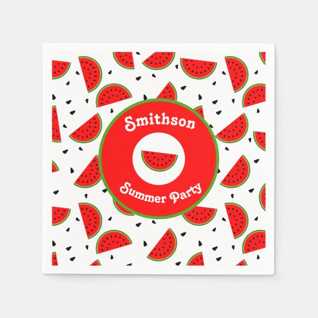 Bright Cheerful Watermelons Summer Party Serviette (Vorderseite)