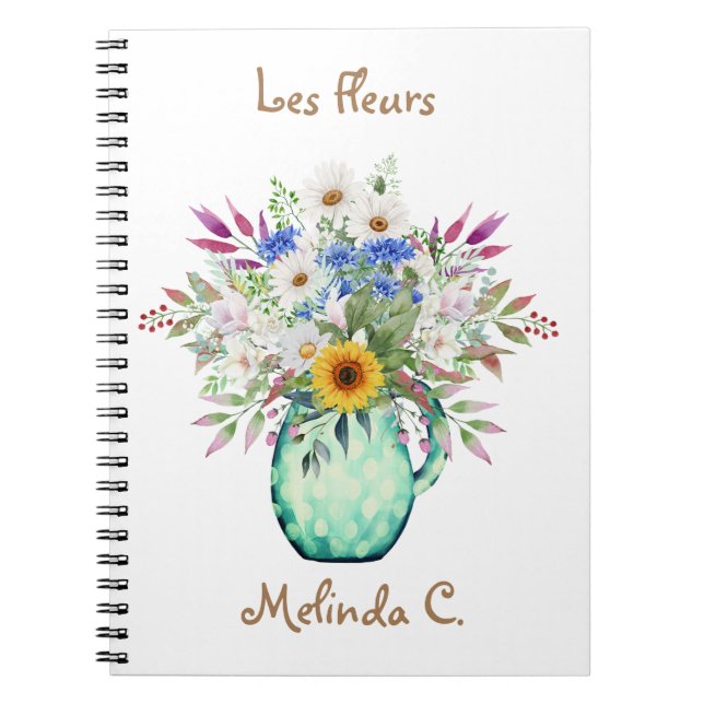 Bright & Cheful Summer Blume Notebook Notizblock (Vorderseite)