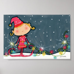 Bright Christmas Elf Poster