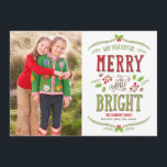 Bright Christmas Holiday Photo Card Feiertagskarte<br><div class="desc">Celebrate the season with this modern and stylish holiday card from Berry Berry Sweet. Visit WWW.BERRYBERRYSWEET.COM for more of our stylish holiday collections.</div>