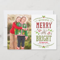 Bright Christmas Holiday Photo Card