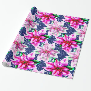 Bright Christmas Poinsettia Geschenkpapier