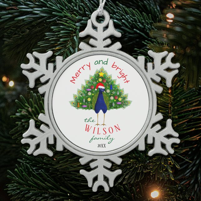 Bright Christmas Tree Peacock Paper Ornament Card (Von Creator hochgeladen)