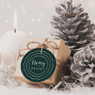 Bright Circle Elegant Modern Christmas Gift Tags Geschenkanhänger